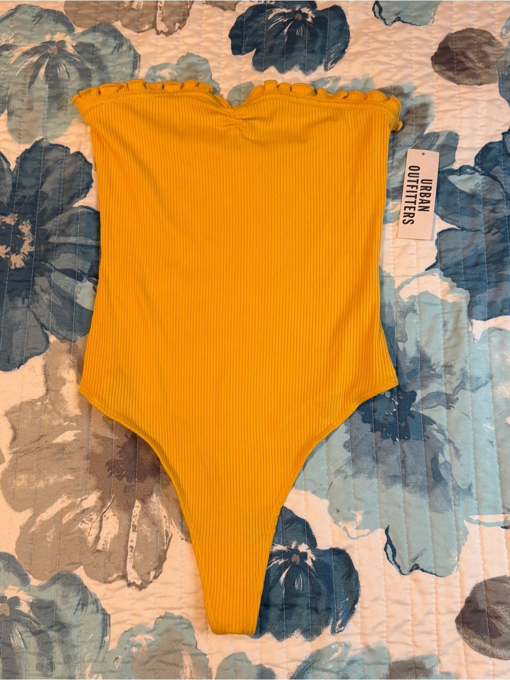 Urban Outfitters Yellow Ribbed Bodysuit